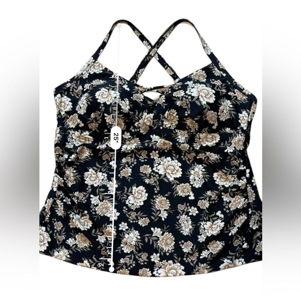 Aqua Couture Women's Swim Suit Top Size 2XL Black/Gold - Picture 11 of 11
